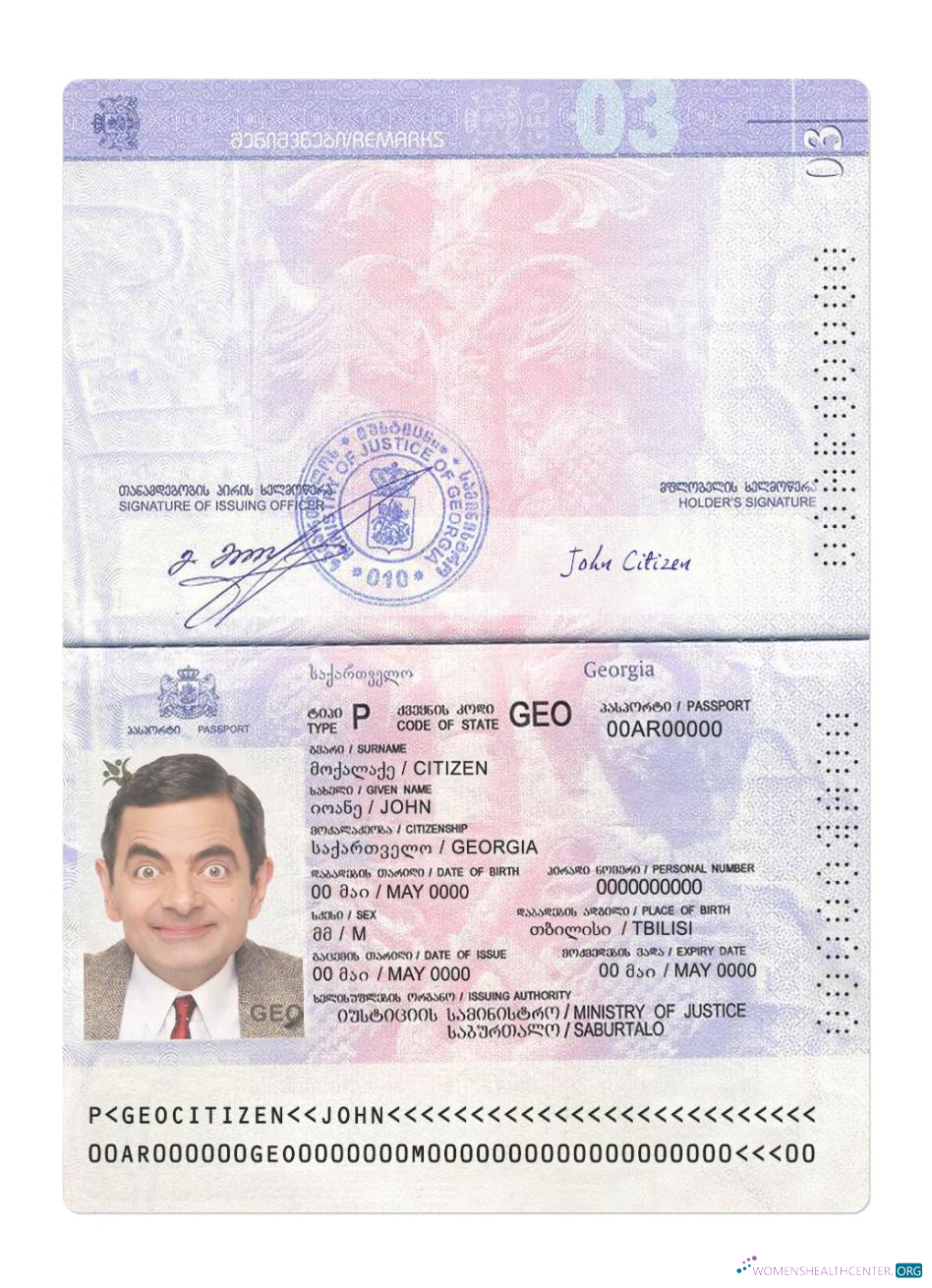 Download Georgia passport version 2 Photoshop template
